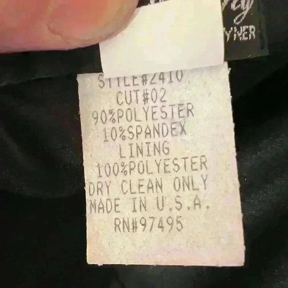 Dave and Jonny Black Long evening dress w/Pearls and Rhinestone detail. - Picture 15 of 16